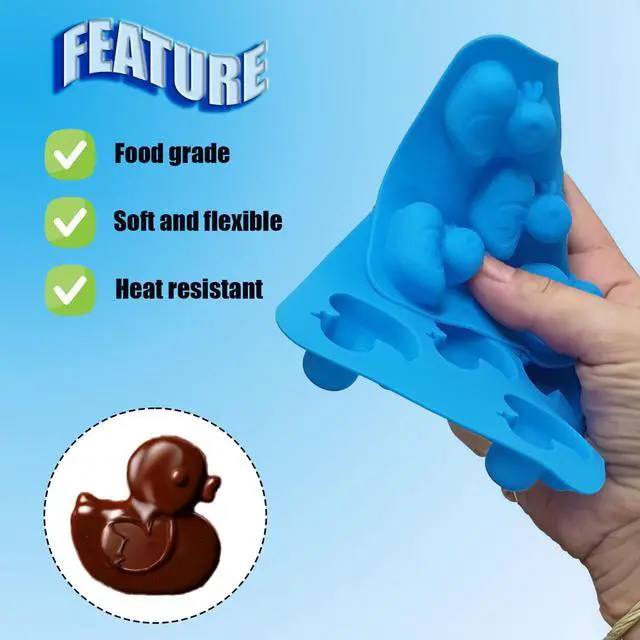 Alt view image 2 of 6 - 3 SET OF Funny Shaped Silicone Mold For Chocolate, Ice Cube Tray Party and Favors SAMZAREULO (DUCK)
