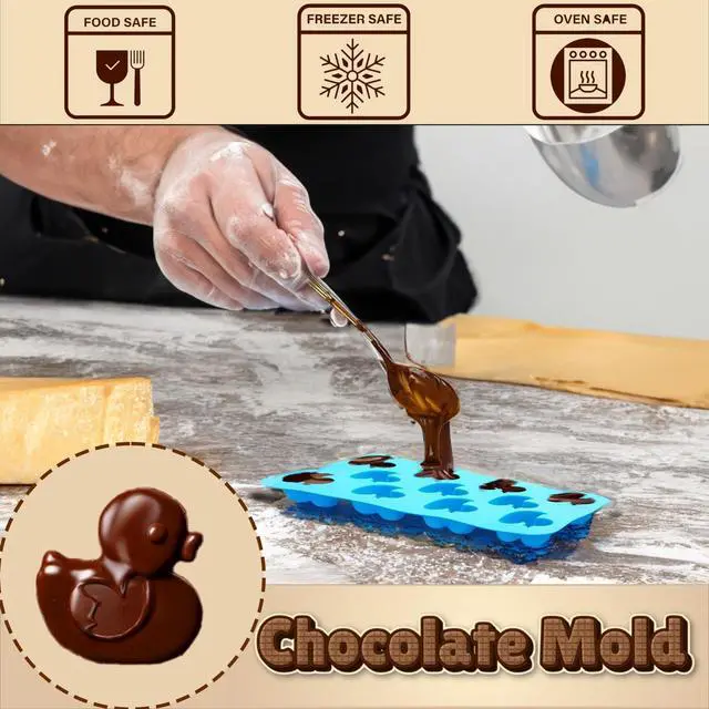 Alt view image 5 of 6 - 3 SET OF Funny Shaped Silicone Mold For Chocolate, Ice Cube Tray Party and Favors SAMZAREULO (DUCK)