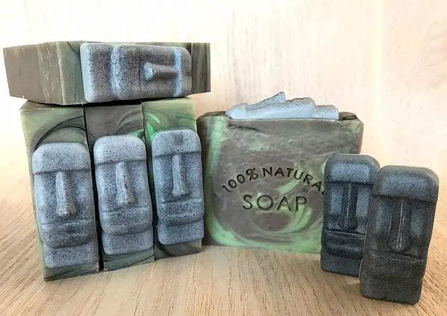 Alt view image 6 of 7 - 2 Pcs 9 Cavity Easter Island Moai Head Stone Statues Ice Cube Trays TPR Chocolate Candy Jello Soap Mold