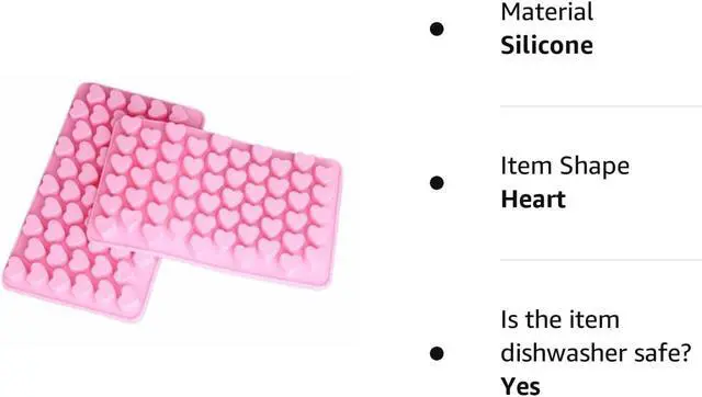 Alt view image 5 of 5 - Silicone Mini Heart Shape Ice Cube Candy Chocolate Mold (PACK OF 2)
