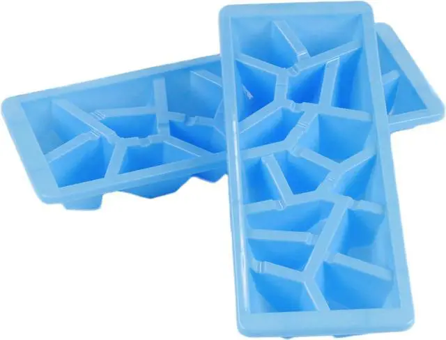 Main image of Chef Craft Select Plastic Ice Cube Tray, 10.25 inch 2 piece set yields 15 cubes, Blue