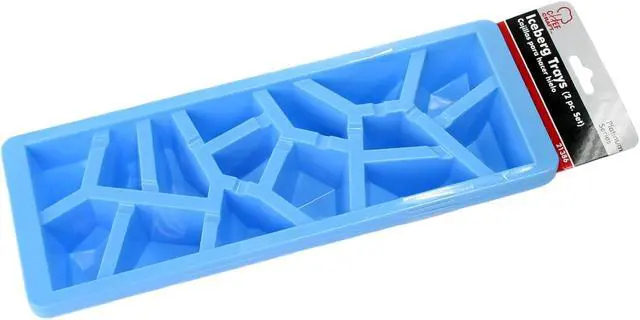 Alt view image 2 of 2 - Chef Craft Select Plastic Ice Cube Tray, 10.25 inch 2 piece set yields 15 cubes, Blue