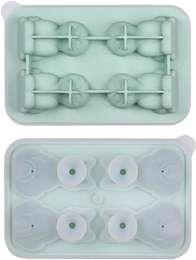 Main image of Cute 3D Cat Ice Mold, Kitty Ice Cube Tray Popsicle Molds (Green) | BPA-Free, Easy Demolding, Dishwasher Safe, Animal Silicone Maker Mold, Cute Kids Ice Cream Molds, Ice Cube Tray for Toddlers