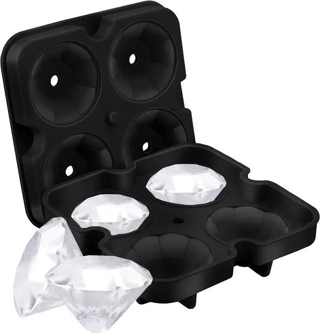 Main image of Bahoki Essentials Ice Molds - Silicone Ice Cube Tray With Lid - Fill and Release Ice Maker - Cute and Fun Shape Multipurpose Molds - Great for Parties and Events (Diamond)