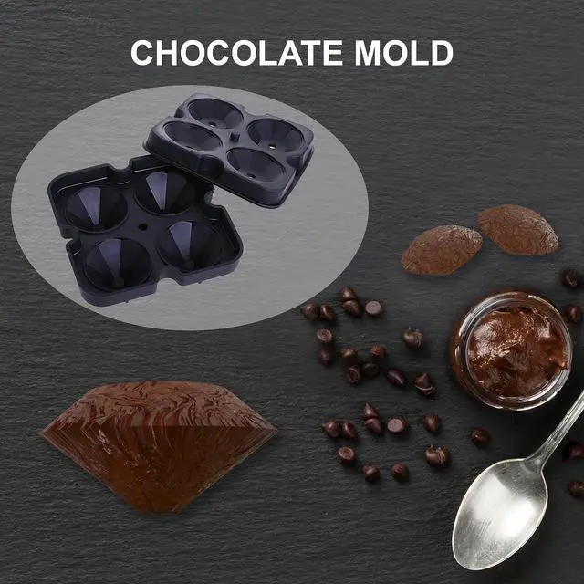 Alt view image 2 of 7 - Bahoki Essentials Ice Molds - Silicone Ice Cube Tray With Lid - Fill and Release Ice Maker - Cute and Fun Shape Multipurpose Molds - Great for Parties and Events (Diamond)