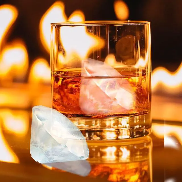 Alt view image 4 of 7 - Bahoki Essentials Ice Molds - Silicone Ice Cube Tray With Lid - Fill and Release Ice Maker - Cute and Fun Shape Multipurpose Molds - Great for Parties and Events (Diamond)