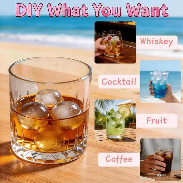 Alt view image 7 of 7 - Small Ice Ball Mold, 2Pack Ice Cube Tray with Lid, 25 Cavities Round Flexible Silicone Ice Cube Tray for Freezer, BPA Free Circle Ice Cube Tray for Whiskey, Cocktail, Juice