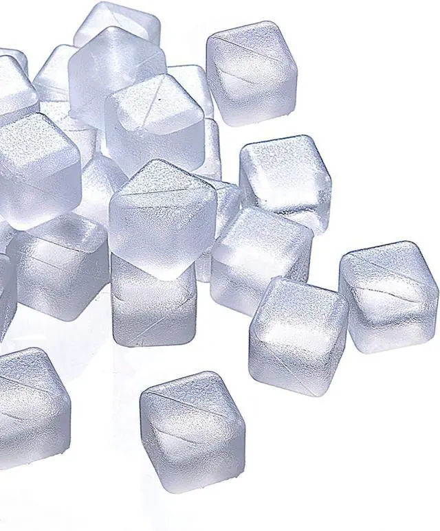 Main image of Reuable Ice Cube for Drinks - White Clear Plastic Ice Cube to Keep Drink Cool Longer Filled With Pure Water (20 Packs)