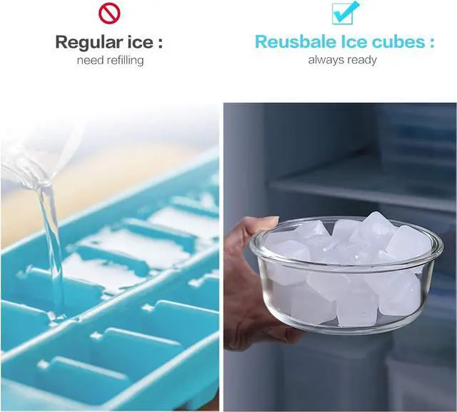 Alt view image 4 of 7 - Reuable Ice Cube for Drinks - White Clear Plastic Ice Cube to Keep Drink Cool Longer Filled With Pure Water (20 Packs)