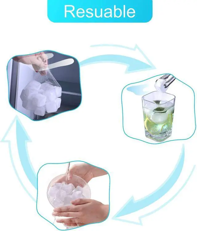 Alt view image 5 of 7 - Reuable Ice Cube for Drinks - White Clear Plastic Ice Cube to Keep Drink Cool Longer Filled With Pure Water (20 Packs)
