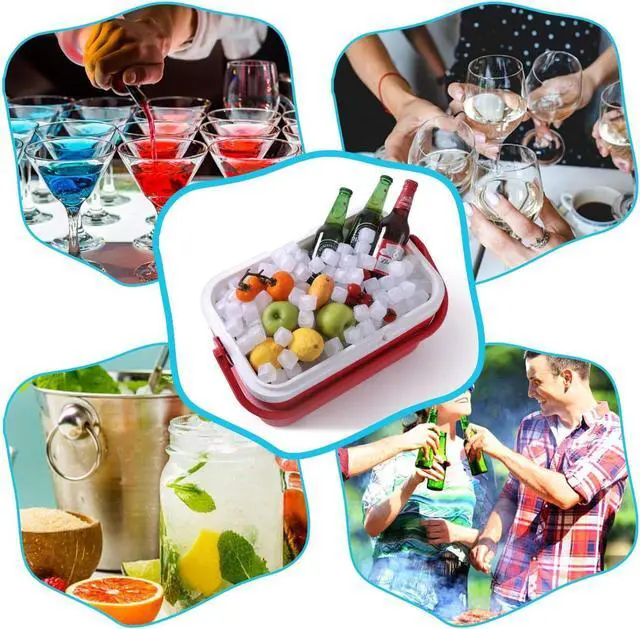 Alt view image 7 of 7 - Reuable Ice Cube for Drinks - White Clear Plastic Ice Cube to Keep Drink Cool Longer Filled With Pure Water (20 Packs)