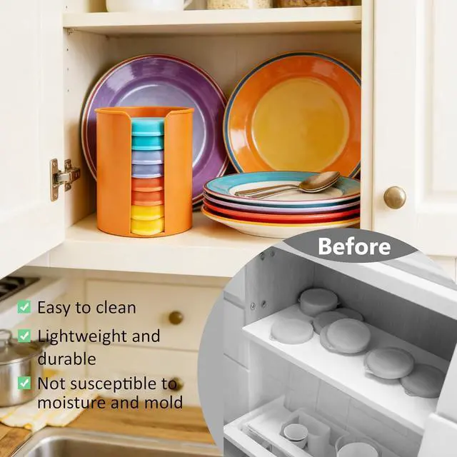 Alt view image 5 of 7 - 8PCS Yogurt Jar Lids with Lid Storage Organizer- Silicone Replacement Jar Covers for La Fermiere Yogurt Jars, Reusable, Airtight, Dishwasher freezerSafe, Fit Perfectly, Stackable(Jars NOT Included)