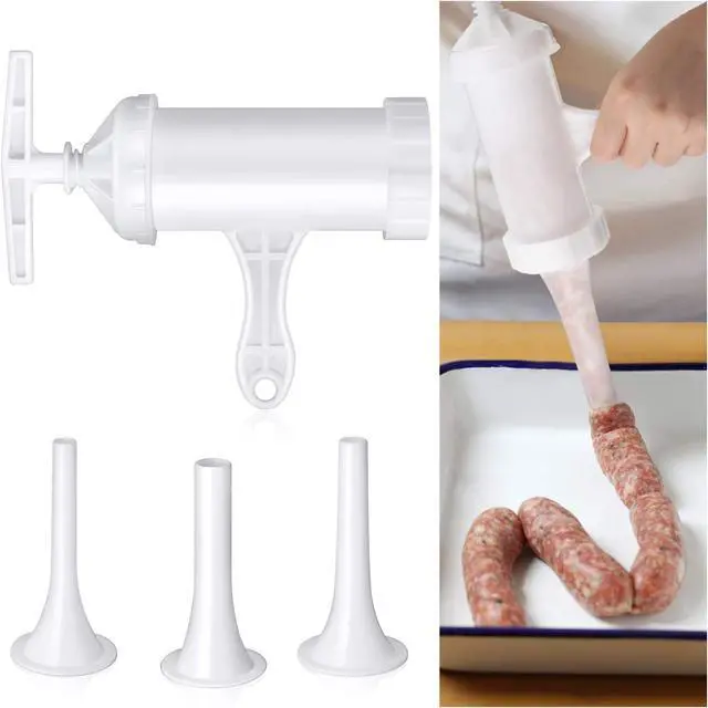 Main image of Mudder Sausage Stuffer Manual Maker Plastic Meat Filler Funnel Tubes Filling Tool for Hand Operated Food Grinder for Holiday Household Use