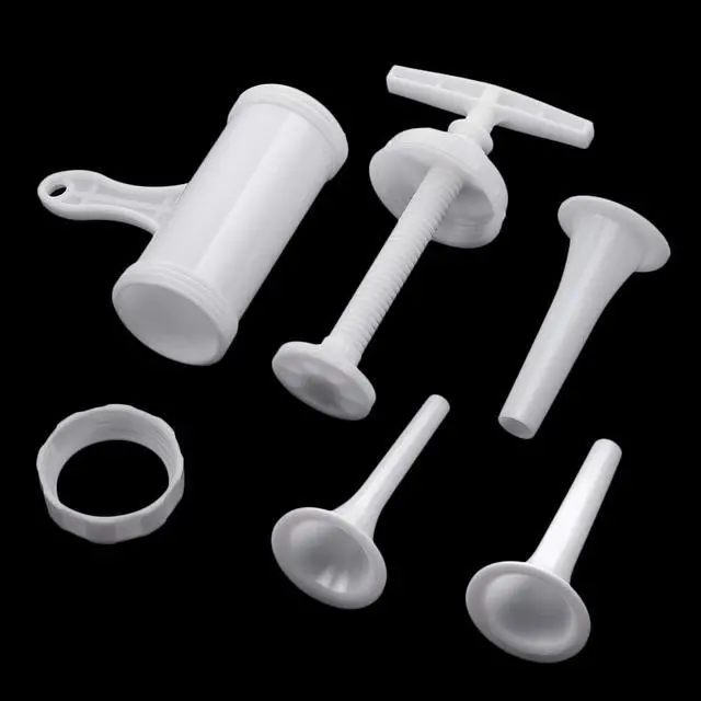 Alt view image 7 of 7 - Mudder Sausage Stuffer Manual Maker Plastic Meat Filler Funnel Tubes Filling Tool for Hand Operated Food Grinder for Holiday Household Use