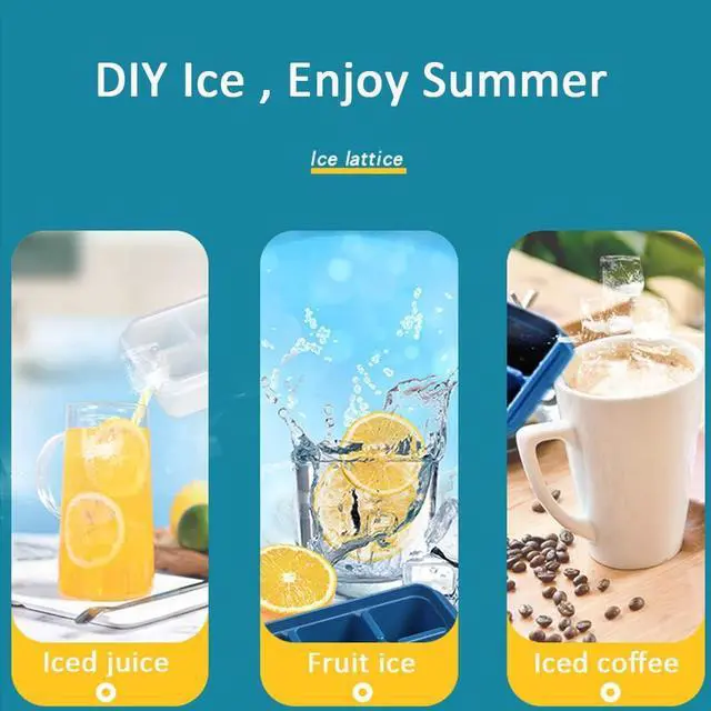 Alt view image 7 of 7 - Ice Cube Trays 2 Pack - Mini Size Silicone Ice Cube Molds with Removable Lids Reusable and BPA Free for Whiskey, Cocktail, Stackable Flexible Safe Ice Cubes