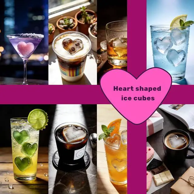 Alt view image 6 of 7 - Heart Shaped Ice Cube Tray Silicone Mold, 2 Pack Pink | BPA Free, Dishwasher Safe, Easy to Release for Chocolate Candy, Cocktails, Whiskey & Drinks