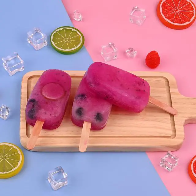 Alt view image 6 of 7 - WMKGG Popsicle Silicone Molds Set, 2 PCS Ice Cream Molds(Standard/Purple) | with 50 Wooden Sticks for Cake Pop, Ice Pop, Cakesicles