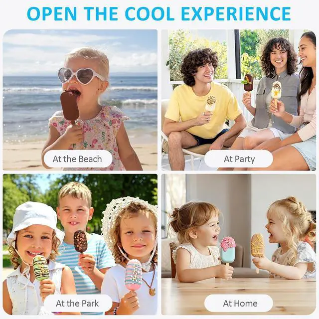 Alt view image 6 of 7 - 3 Pack Popsicles Molds, Silicone Popsicle Molds 4 Cavities Homemade Ice Cream Largre Oval Cake Pop Mold with 100 Wooden Sticks for DIY Pop,Cakesicles, Cake Pops