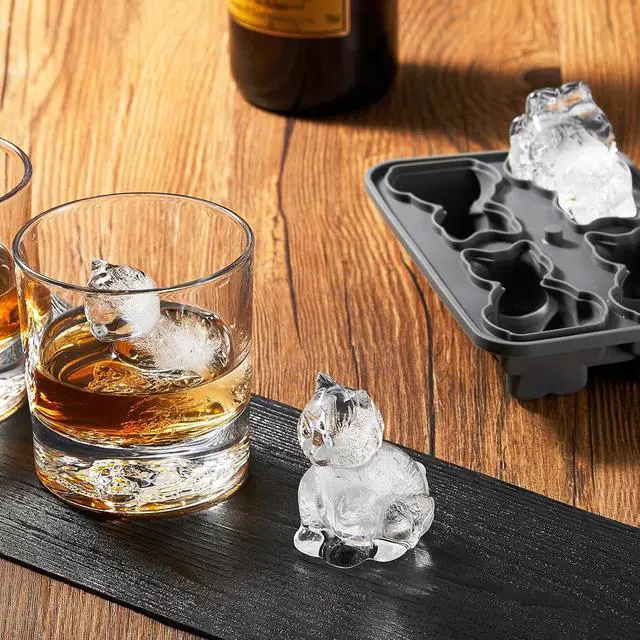 Alt view image 2 of 6 - Nax Caki 3D Cat Ice Cube Mold Fun Shapes, Cat Lover Gifts for Women & Mom, Cute Large Craft Ice Mold, Big Ice Cube Trays for Whiskey Cocktails Bourbon