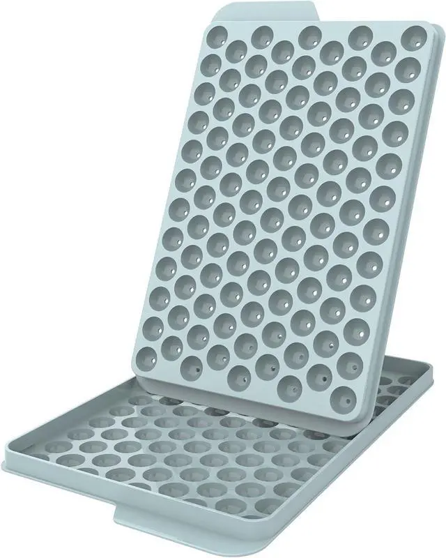 Main image of WIBIMEN Mini Ice Cube Trays for Freezer with Lid, 0.55" Pebble Ice | 1 Tray Only-Blue. for Iced Coffee, Bottles, Juice & Everyday Drinks, Easy Twist Release, Stackable