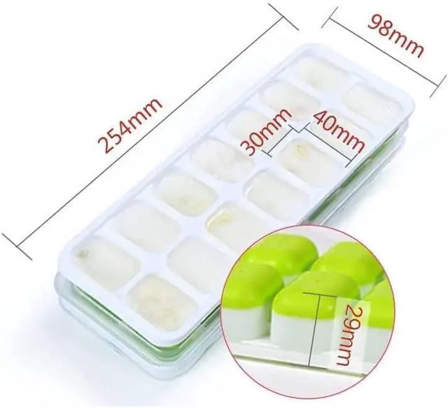 Alt view image 4 of 4 - Set of 4 Stackable Silicone Ice Cube Trays with Removable Lids - Flexible, Spill-Resistant, Dishwasher Safe (Pink)