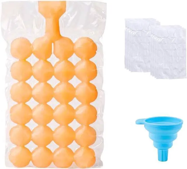 Main image of Disposable Ice Cube Bags, Stackable Easy Release Ice Cube Moulding Tray, Self Sealing Freezer, Cocktail Food Wine Cooler Ice Bags, 2400 Ice Cubes, 100 Bag (Round)