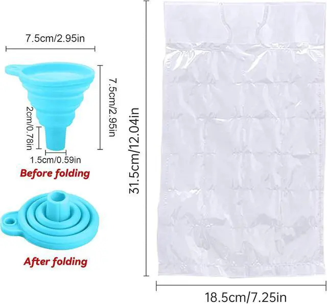 Alt view image 2 of 7 - Disposable Ice Cube Bags, Stackable Easy Release Ice Cube Moulding Tray, Self Sealing Freezer, Cocktail Food Wine Cooler Ice Bags, 2400 Ice Cubes, 100 Bag (Round)