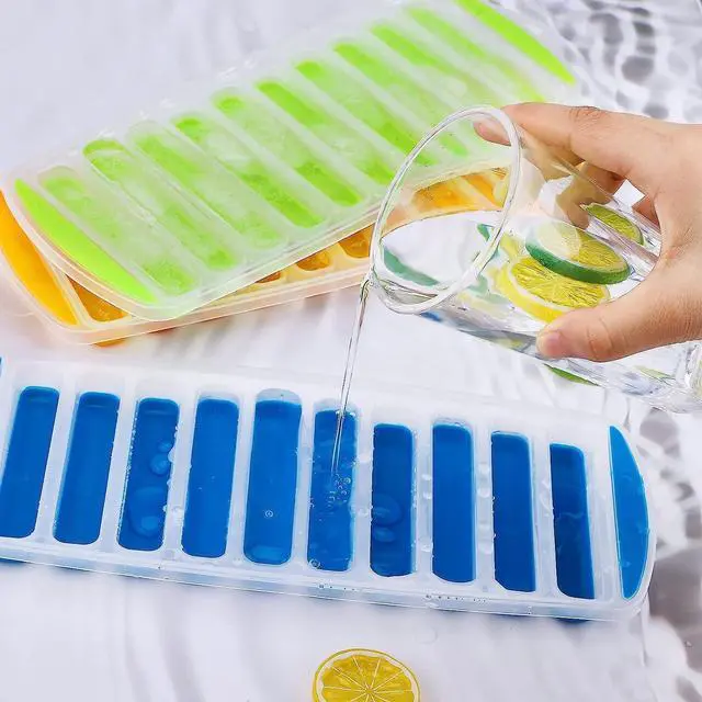 Alt view image 7 of 7 - 2 Pcs Long Ice Stick Tray Silicone with Lid,Water Bottle Ice Cube Tray with Easy Push and Pop Out Material, Ideal for Sports and Water Bottles