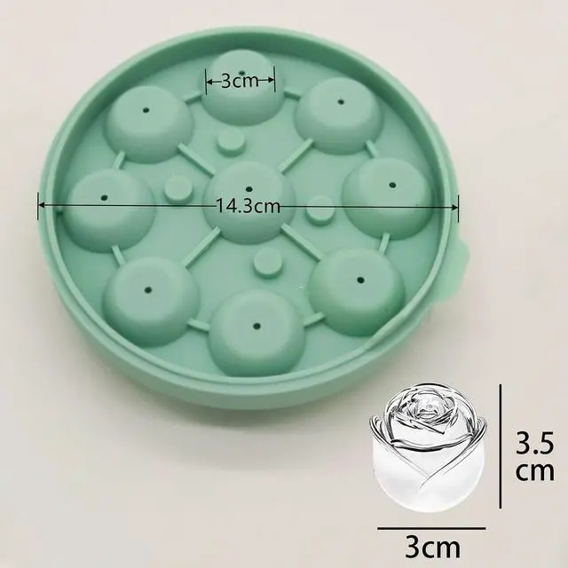 Alt view image 4 of 7 - Rose Ice Mold, Silicone Flower Ice Cube Tray for Cocktails Mimosas Whiskey | 9 cute roses, flower ice cube mold for freezer