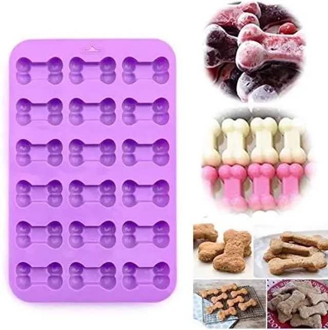 Alt view image 3 of 5 - Silicone Molds Puppy Dog Paw and Bone Mold for Dog Treats, Homemade Non-Stick Food Grade, Chocolate, Candy, Jelly, Ice Cube Mold, Cupcake Baking Mould, Muffin pan Cookie Cutters Set