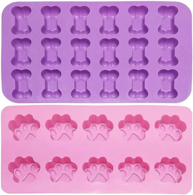 Alt view image 2 of 5 - Silicone Molds Puppy Dog Paw and Bone Mold for Dog Treats, Homemade Non-Stick Food Grade, Chocolate, Candy, Jelly, Ice Cube Mold, Cupcake Baking Mould, Muffin pan Cookie Cutters Set