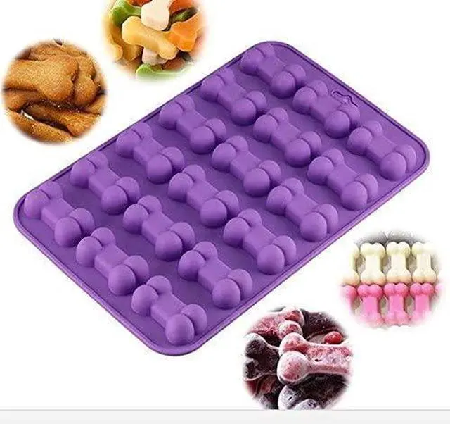 Alt view image 4 of 5 - Silicone Molds Puppy Dog Paw and Bone Mold for Dog Treats, Homemade Non-Stick Food Grade, Chocolate, Candy, Jelly, Ice Cube Mold, Cupcake Baking Mould, Muffin pan Cookie Cutters Set