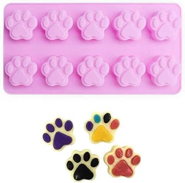 Alt view image 5 of 5 - Silicone Molds Puppy Dog Paw and Bone Mold for Dog Treats, Homemade Non-Stick Food Grade, Chocolate, Candy, Jelly, Ice Cube Mold, Cupcake Baking Mould, Muffin pan Cookie Cutters Set
