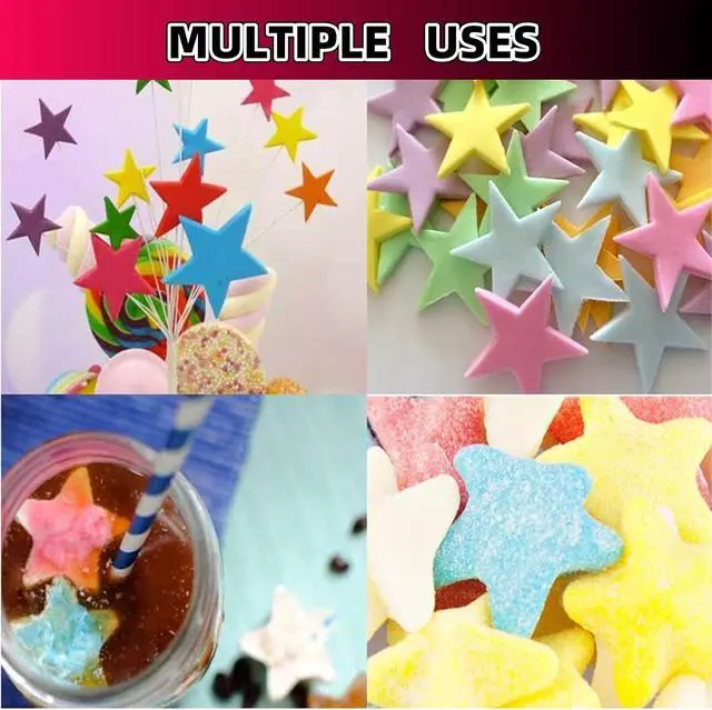 Alt view image 4 of 5 - Five Star Shaped Cool Silicone Ice Cube Tray Freeze Mold Maker Tools Pentagram Ice Trays Club Bar Party for Cake, Candy, Chocolate, Gummy, Ice, Crayons, Jelly (Pink)