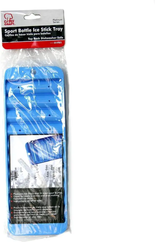 Alt view image 2 of 2 - Chef Craft Select Plastic Sports Bottle Ice Cube Tray, 10 Ice Sticks 9.5 inches in Length, Blue