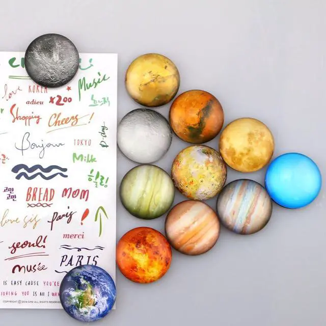 Alt view image 3 of 7 - Planetary Refrigerator Magnets - 12 Pack Fridge Magnets, 1.35 Inches Diameter, Best Housewarming Home Decorations Gift.