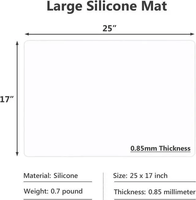 Alt view image 2 of 7 - Gartful Silicone Mats for Kitchen Counter, Large Silicone Countertop Protector 25" by 17", Nonskid Heat Resistant Desk Saver Pad, Multipurpose Mat, Placemat, White
