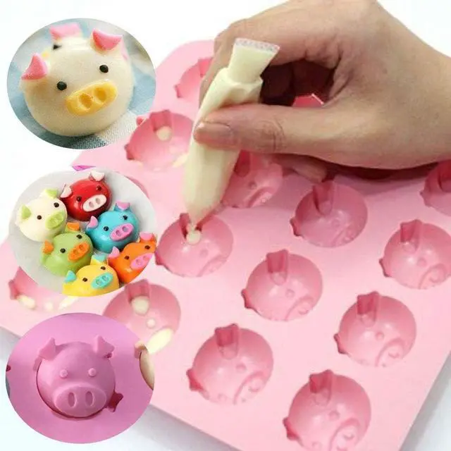 Alt view image 4 of 7 - Pig Mold Silicone DIY Mold for Chocolate Candy Ice Cube 16 Cavity