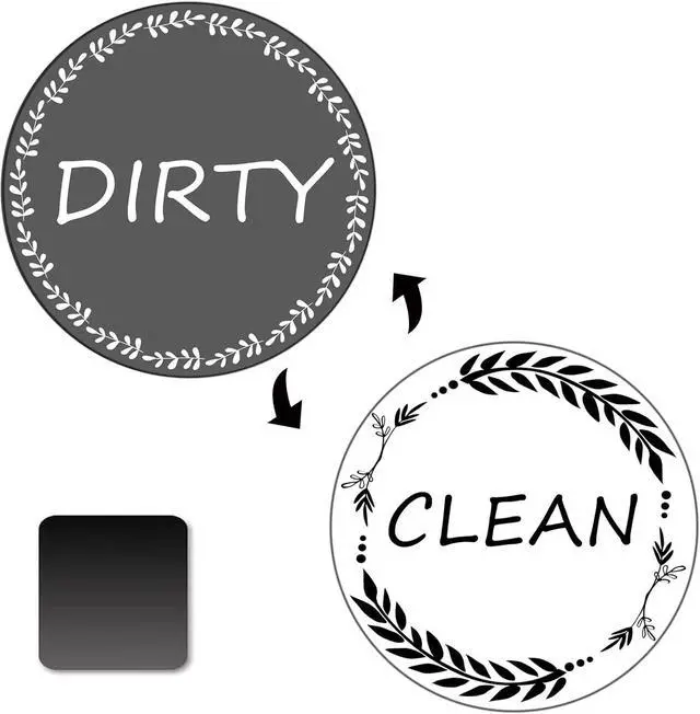 Main image of Clean and Dirty MagnetDishwasher Magnet Clean Dirty Sign IndicatorReversible Dish Washer Sign, Double Sided Strong Kitchen Flip IndicatorApartment Must Haves Kitchen Necessities
