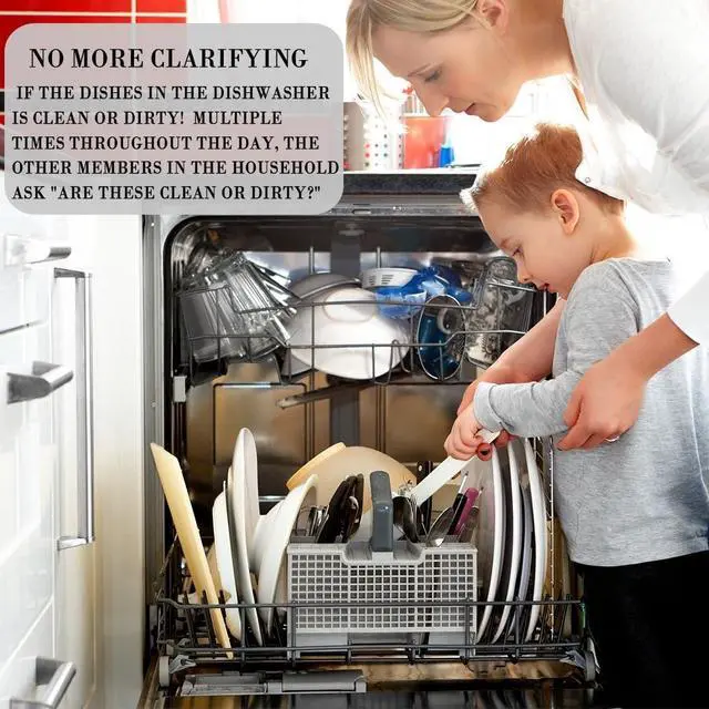 Alt view image 4 of 6 - Clean and Dirty MagnetDishwasher Magnet Clean Dirty Sign IndicatorReversible Dish Washer Sign, Double Sided Strong Kitchen Flip IndicatorApartment Must Haves Kitchen Necessities