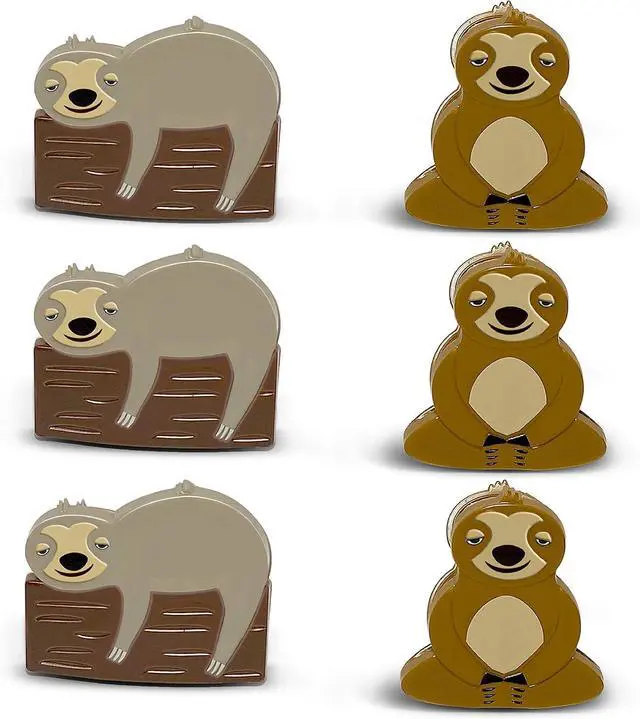 Main image of Sloth Bag Clips, 6 Woodland Sloth Chip Clip Set, Tight Food Saver, Snack Bag Sealer, Chip Clips Bag Clips Food Clips, Air Tight, Cute Sloth Party Supplies, Fun Sloth Stuff, Bag Clips for Food Storage