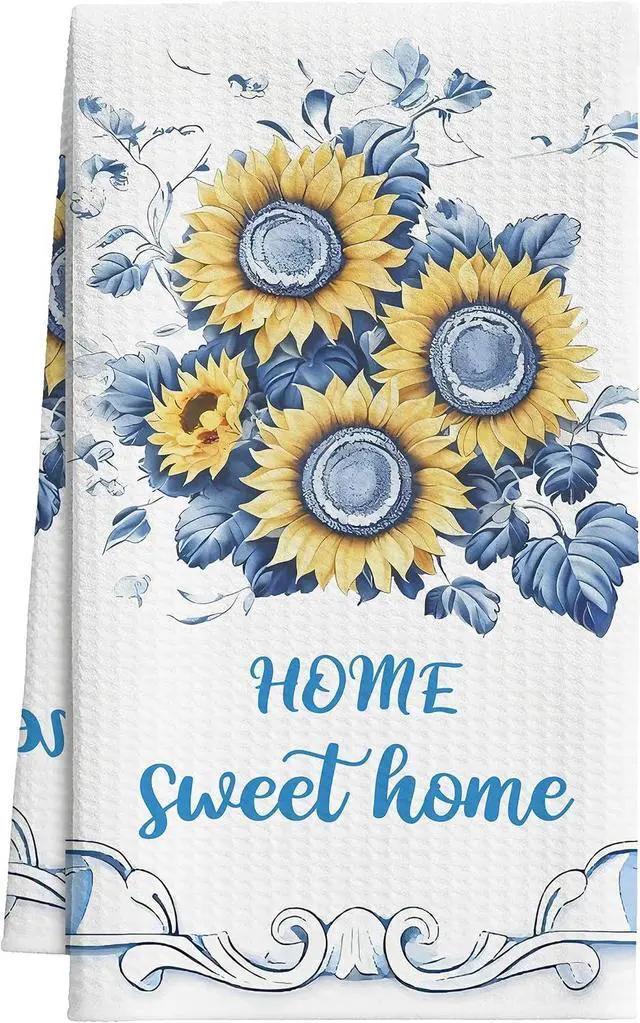 Main image of Sunflower Kitchen Towels, Home Sweet Home Sunflower Gifts For Women, 11 | Decorative Retro Floral Tea Hand Towel For Bathroom, Pretty Flower Housewarming Gifts For Holiday Thanksgiving Christmas