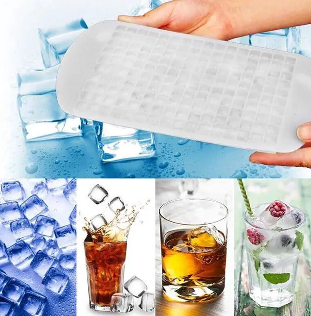 Alt view image 6 of 6 - Yueton 160 Tray Silicone Frozen Mini Cube Ice Mold Candy Chocolate Jelly Mold (White)