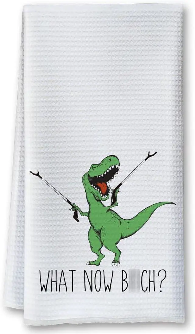 Main image of Funny Joked Themed Kitchen Dishcloth Gifts for Hostess Mom Women Housewarming, Funny Dinosaur Hand Towels for Best Friend Bestie, Sarcastic Adult Kitchen Towels Dish Towel Dishcloth 16x24