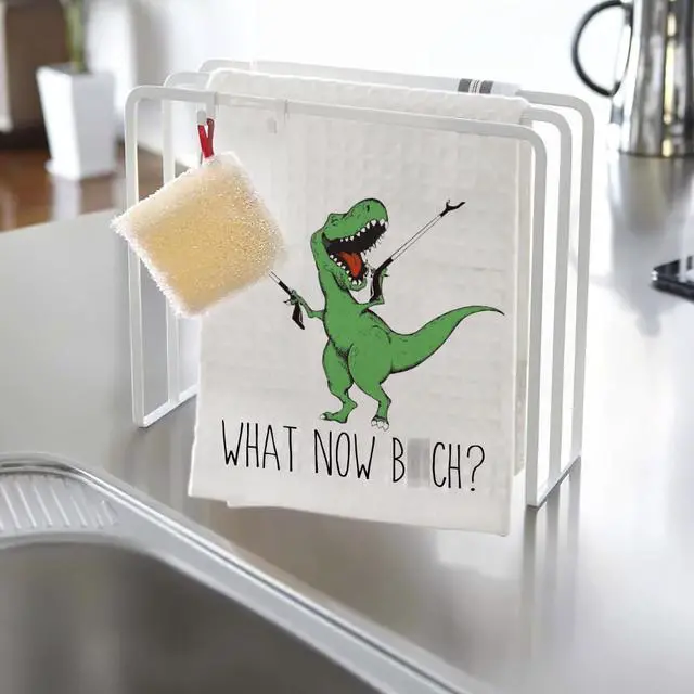 Alt view image 3 of 6 - Funny Joked Themed Kitchen Dishcloth Gifts for Hostess Mom Women Housewarming, Funny Dinosaur Hand Towels for Best Friend Bestie, Sarcastic Adult Kitchen Towels Dish Towel Dishcloth 16x24