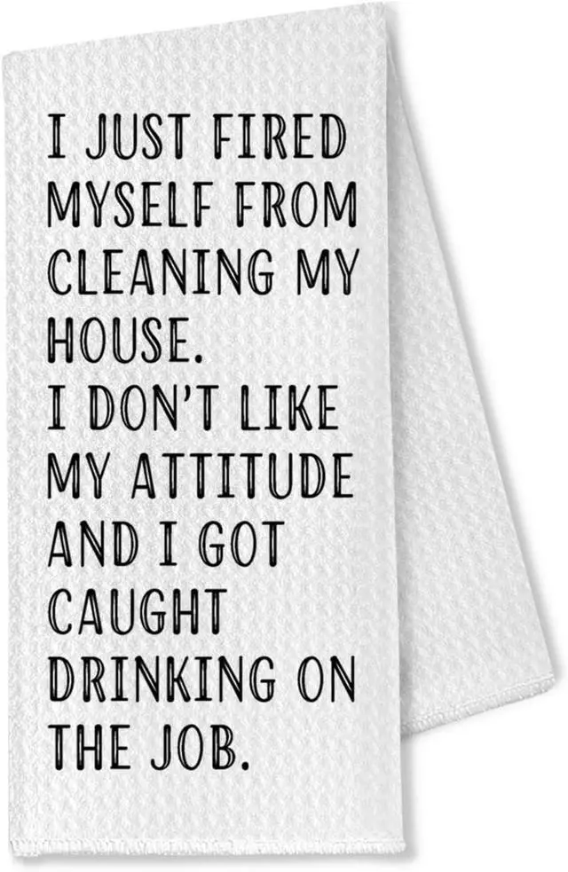 Main image of Funny Kitchen Towels, Dish Towels with Saying, Funny Kitchen Gifts for Women Mom Friend, 16x24 Inches