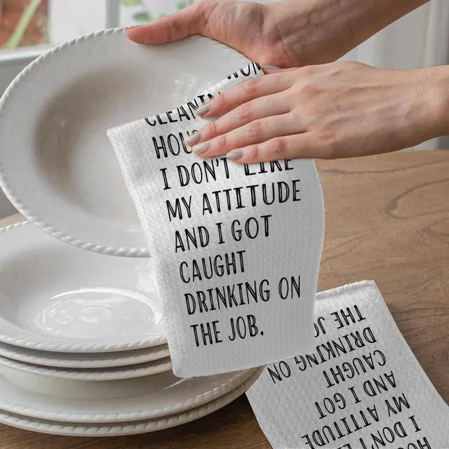 Alt view image 2 of 7 - Funny Kitchen Towels, Dish Towels with Saying, Funny Kitchen Gifts for Women Mom Friend, 16x24 Inches