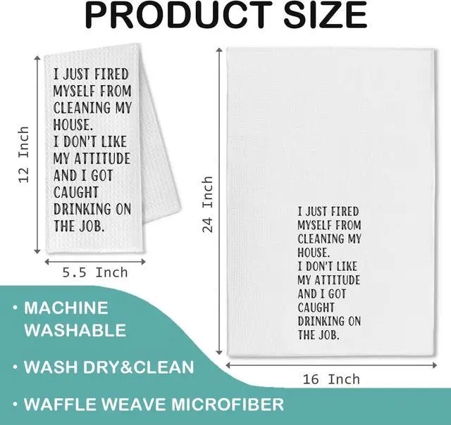 Alt view image 7 of 7 - Funny Kitchen Towels, Dish Towels with Saying, Funny Kitchen Gifts for Women Mom Friend, 16x24 Inches