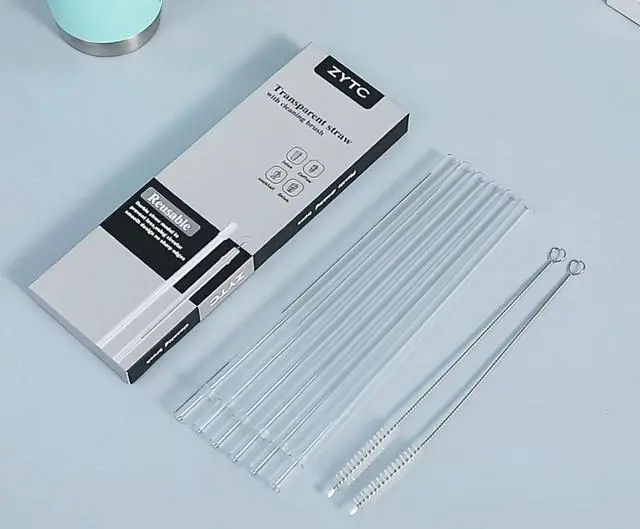Alt view image 4 of 6 - ZYTC Straws for YETI Cup 30-42oz, Reusable replacement for YETI Straw Lids | Tritan meterial, Set of 6 with 2 Cleaning Brushes, Reusable Clear Transparent Drinking Straws