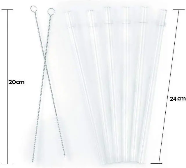 Alt view image 3 of 6 - ZYTC Straws for YETI Cup 30-42oz, Reusable replacement for YETI Straw Lids | Tritan meterial, Set of 6 with 2 Cleaning Brushes, Reusable Clear Transparent Drinking Straws